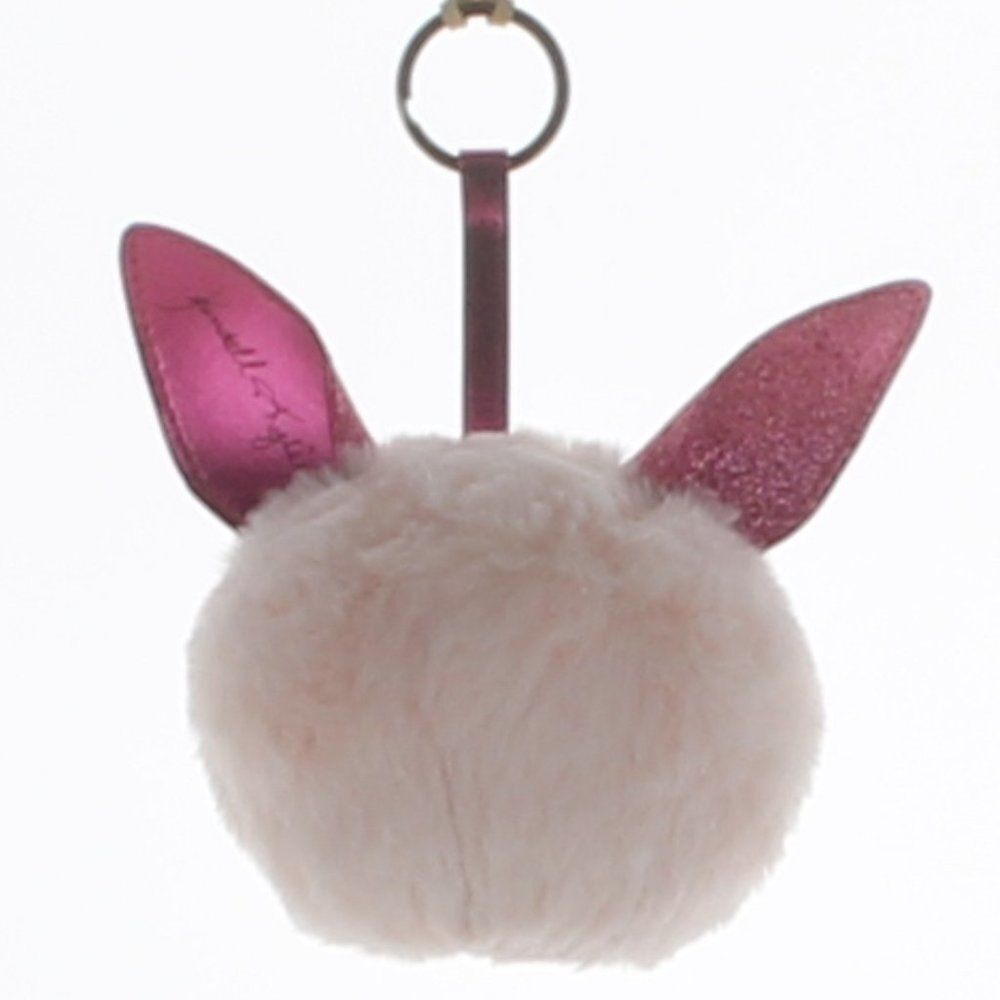 NWT KENDALL + KYLIE Pink Faux Fur Pom Pom Bunny Ear Keychain Bag Charm